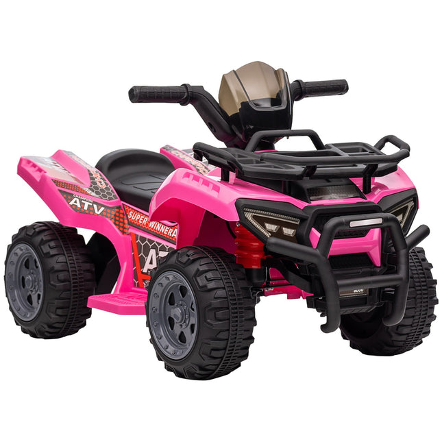 Elektrická dětská mini čtyřkolka ATV, LED světla, růžová
