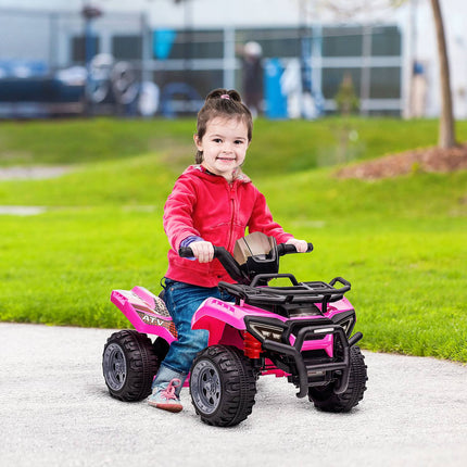 Elektrická dětská mini čtyřkolka ATV, LED světla, růžová