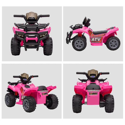 Elektrická dětská mini čtyřkolka ATV, LED světla, růžová