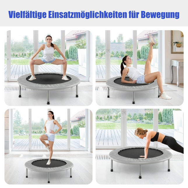 Mini fitness trampolína, skládací, 97cm, nosnost 150kg, šedá