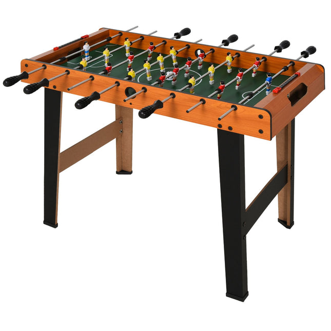 Mini-tafelvoetbaltafel met roestvrijstalen stangen, 84,5 x 40 x 61,2 cm, zwart