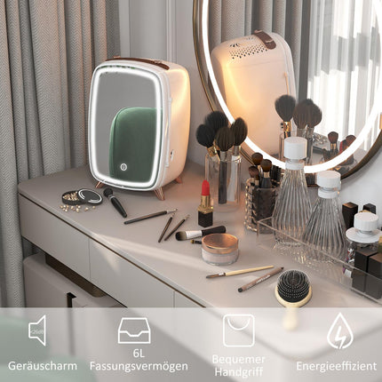 Portable 6L mini fridge - cools cosmetics and drinks