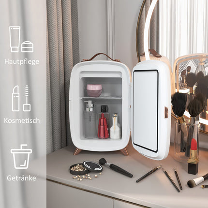 Portable 6L mini fridge - cools cosmetics and drinks