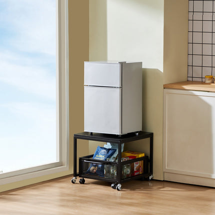 Mini Fridge Stand With Storage Cart, Wheels, 198 lb