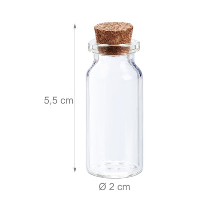 Mini skleněné lahvičky, korková zátka sada 60 ks