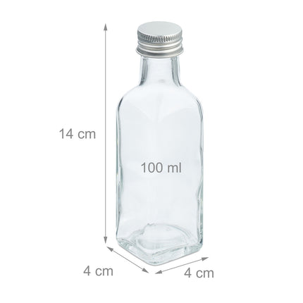 Mini skleněné lahvičky se šroubovacím uzávěrem – sada 100 ml