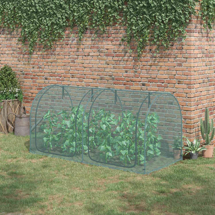 Skleníkový stan pro rostliny s dveřmi – 2.49x1.2m, ocelový rám