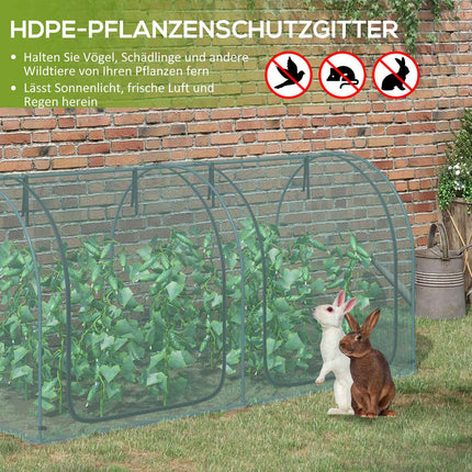 Skleníkový stan pro rostliny s dveřmi – 2.49x1.2m, ocelový rám