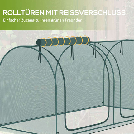 Skleníkový stan pro rostliny s dveřmi – 2.49x1.2m, ocelový rám