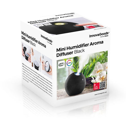 Mini zvlhčovač a aroma difuzér černý InnovaGoods