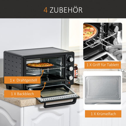 Minitrouba 21L – 3 polohy, 100°C-230°C, černo/stříbrná