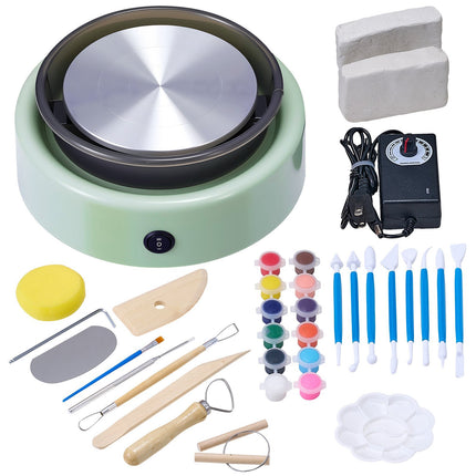 Mini Pottery Wheel Kit, 6 in Turntable, Variable Speed, Reversible
