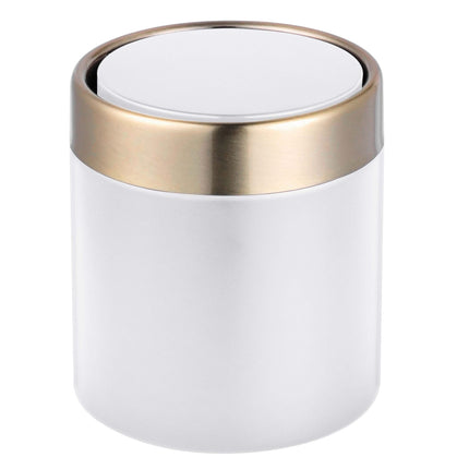 Mini Table Bin, 1.5L, White Metal Swing Lid