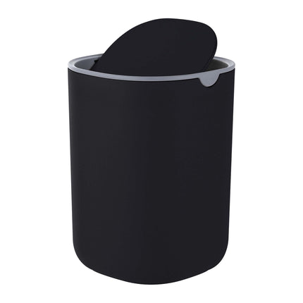 Mini stolní koš s výklopným víkem, 1.5L – černý