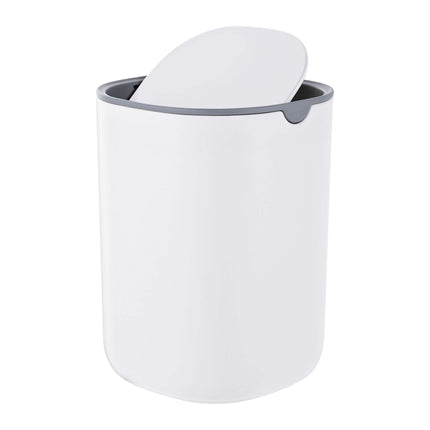 Mini stolní koš s výklopným víkem, 1.5L – bílý