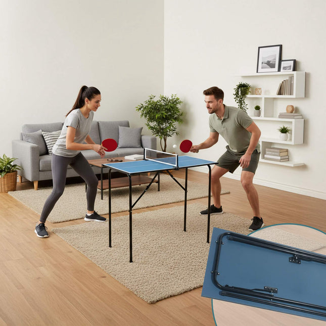 Mini set na stolní tenis – skládací, přenosný, kompletní