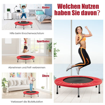 Mini trampolína, skládací, 97cm, nosnost 150kg, červená