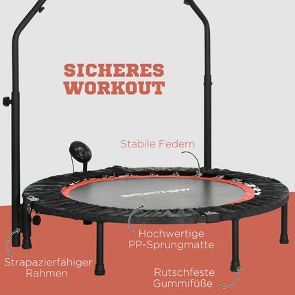 Fitness minitrampolína, 102 cm, nastavitelné madlo, nosnost 100 kg