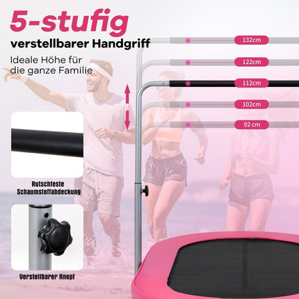 Mini-Trampolin mit verstellbarem Griff, für 2 Personen, Pink