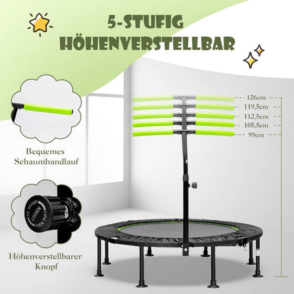 Mini trampolína s nastavitelným madlem, skládací, 110cm