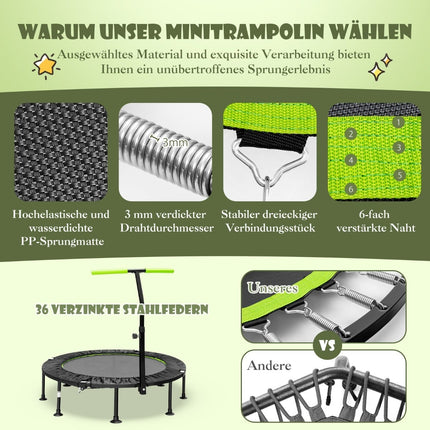 Mini trampolína s nastavitelným madlem, skládací, 110cm