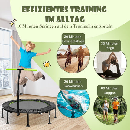 Mini trampolína s nastavitelným madlem, skládací, 110cm