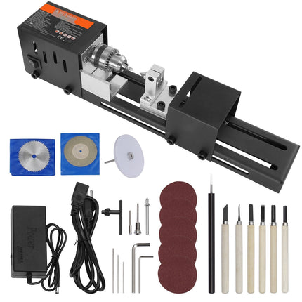 Mini Wood Lathe, 24V 96W, 7-Speed, 70x160mm