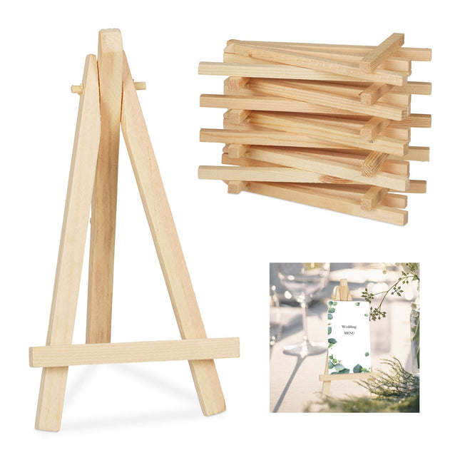 Mini dřevěné malířské stojany, sada 10 ks