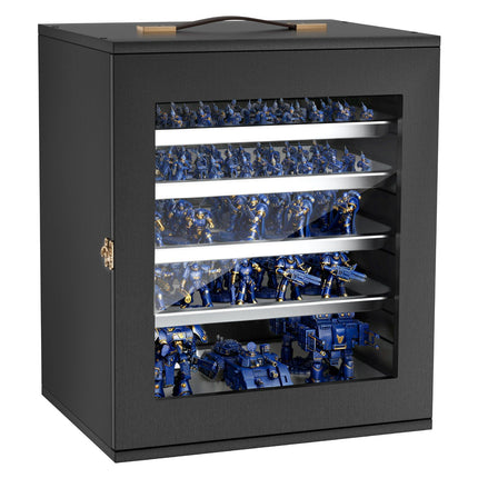 Miniatures Storage Case – Magnetic 5-Tray Wooden, Clear Front