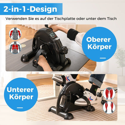 Mini fitness rotoped trenažér paží a nohou s nastavitelným odporem černý