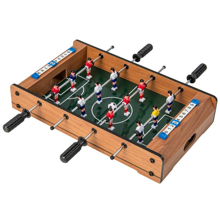 Mini stolní fotbal pro 2 hráče, úsporný stolní fotbal s robustním madlem, 51 x 30.5 x 9 cm, přírodní