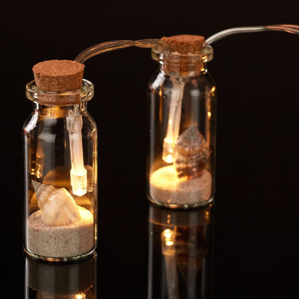 Mini glass bottles with corks Set of 72