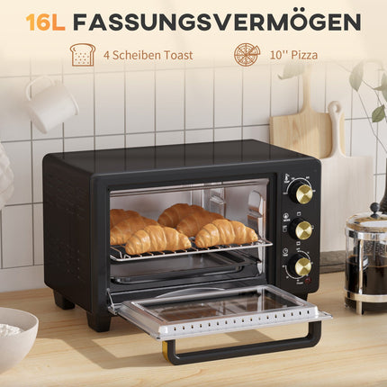 Minitrouba 16L, 1400W, gril a pečicí plech, černá