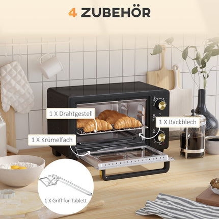 Minitrouba 16L, 1400W, gril a pečicí plech, černá