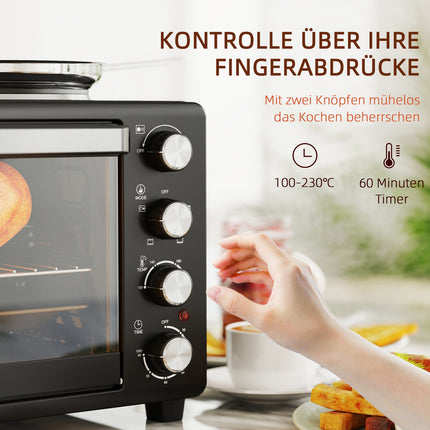 Minitrouba 28L, 2600W, 60minutový časovač, dvě topné plotýnky
