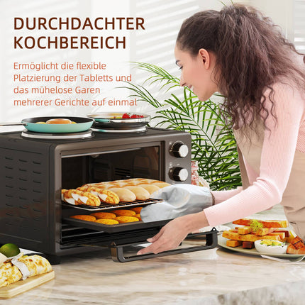 Minitrouba 28L, 2600W, 60minutový časovač, dvě topné plotýnky