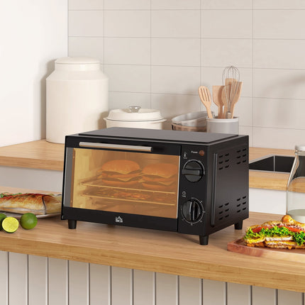 Nerezová mini trouba 9L, 750W, nastavitelný časovač