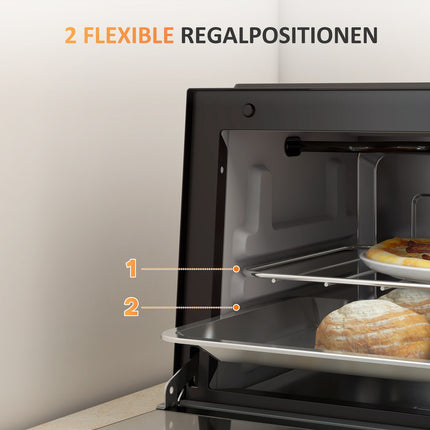 Nerezová mini trouba 9L, 750W, nastavitelný časovač