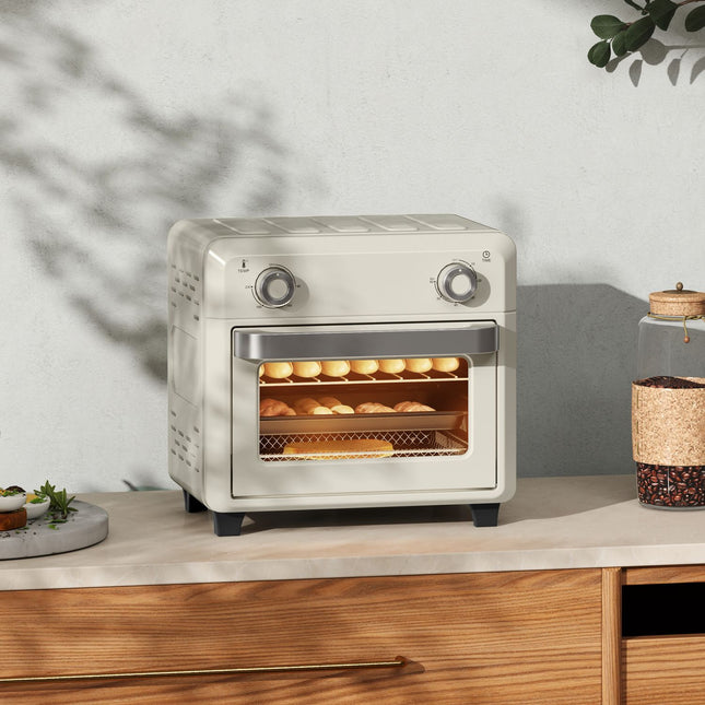 Mini horkovzdušná fritéza 10L, nerezová ocel, dotykový displej, 1000W