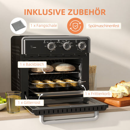 Minitrouba s horkovzdušnou fritézou, 20L, časovač, 1400W, kov
