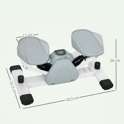 Mini domácí stepper s LCD a protiskluzovými pedály, šedý