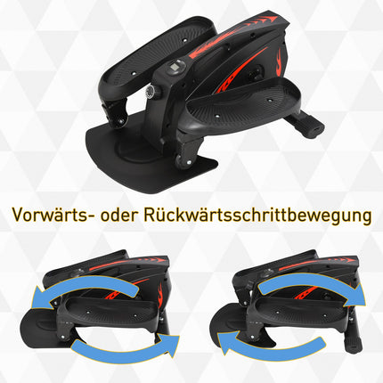 Mini stepper s LCD, nastavitelný odpor, protiskluzové stupačky