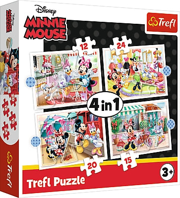 Puzzle Minnie Mouse 4 v 1 pro děti, zábavné a poutavé