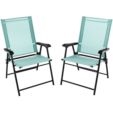 Mint Green Folding Patio Chairs Set of 2 – 65x60x93 cm