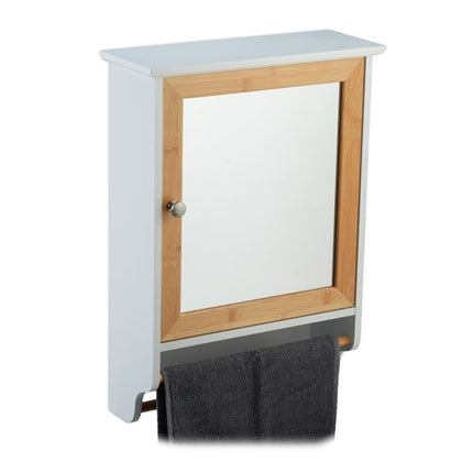 Mirror cabinet with towel holder