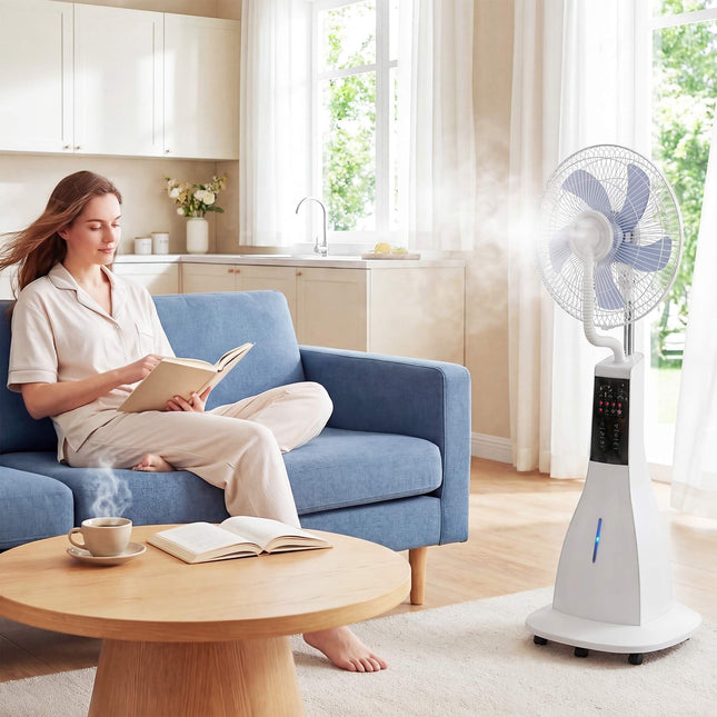 Nebel-Standventilator, 3-Liter-Tank, Fernbedienung, 75-Grad-Oszillation