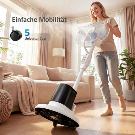Stojanový ventilátor s mlžením, oscilace 70, nádržka 3.5L, bílý
