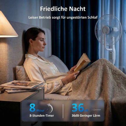 Stojanový ventilátor s mlžením, oscilace 70, nádržka 3.5L, bílý