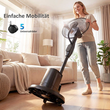 Stojanový ventilátor s mlžením, oscilace 70, 3 rychlosti, nádržka 3.5L