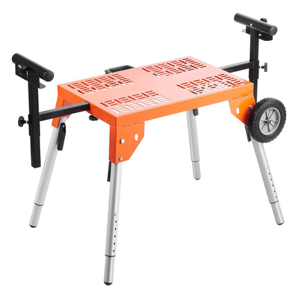 Miter Saw Stand With Wheels, Steel, 330 Lb, Folding